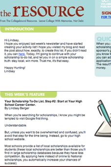 Collegebound Resource The Resource E-newsletter