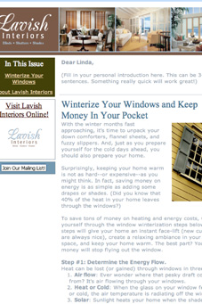 Lavish Interiors E-Newsletter